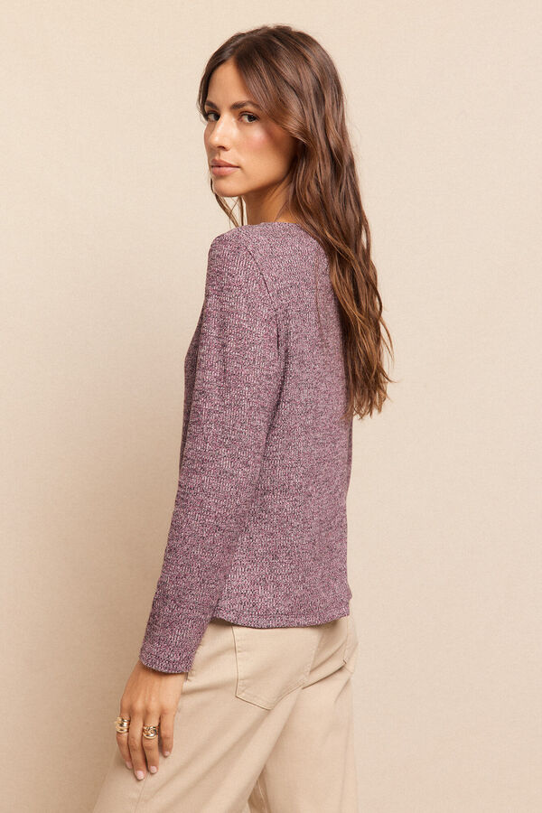 Slowlove C&aacute;rdigan melange Ciruela