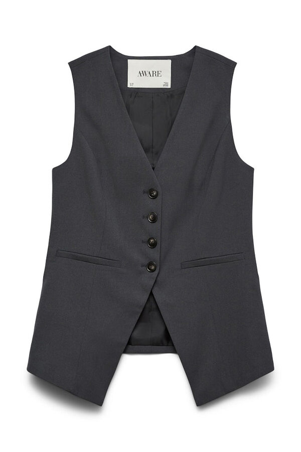 Vero Moda Chaleco de cierre abotonado Gris oscuro