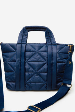 Cortefiel Bolso shopper nylon acolchado Azul marino