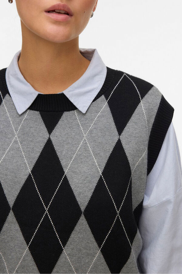 Vero Moda Chaleco de punto rombos Negro