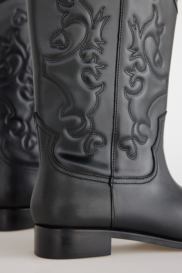 Slowlove Flat leather boot Black