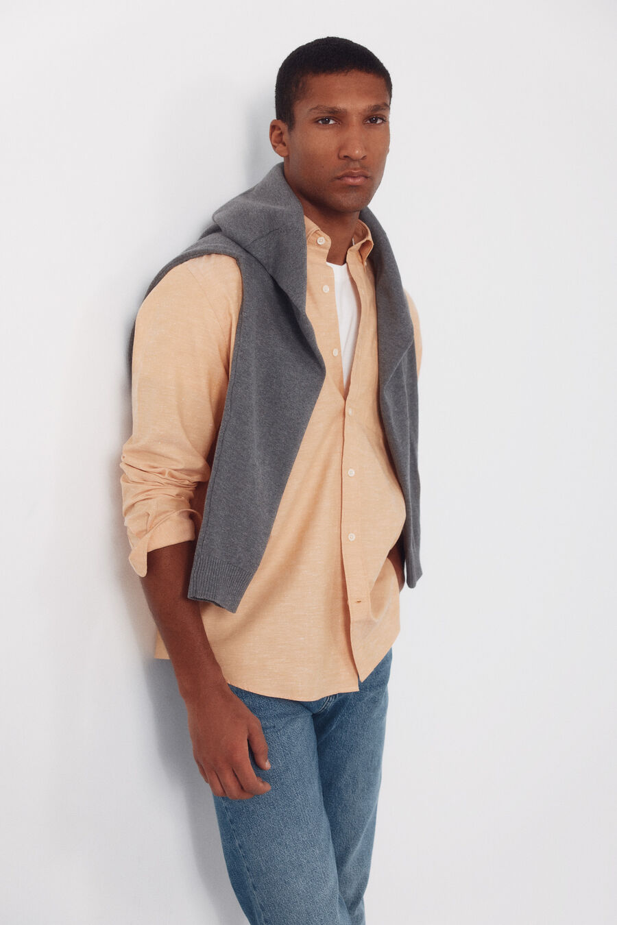 Camisa lisa oxford slub