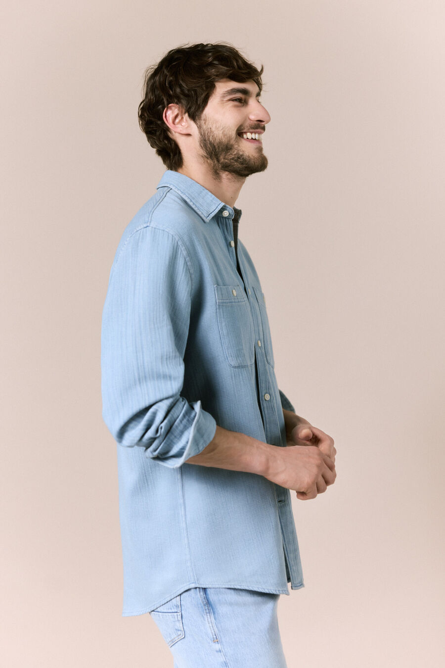 Camisa vaquera manga larga