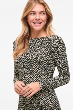 Vila Vestido midi estampado de manga larga