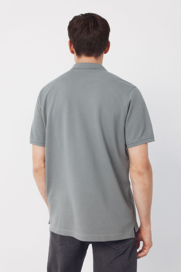 Cortefiel Polo b&aacute;sico piqu&eacute; Gris