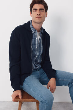 Cortefiel C&aacute;rdigan algod&oacute;n cremallera cuello polo