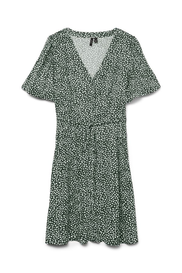 Vero Moda Vestido corto con botones Verde