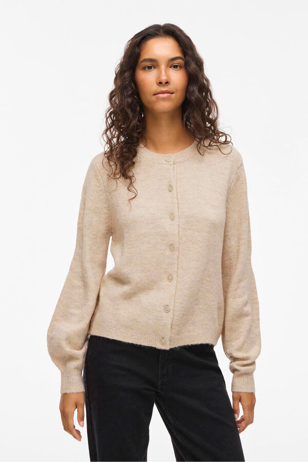 Vila Jersey-Knit -down knit cardigan Beige