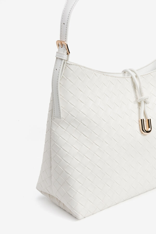 Vilanova Bolso de hombro con textura de trama White