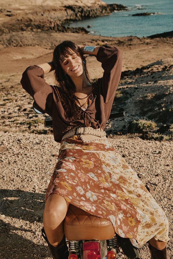 Slowlove Vestido estampado combinado Several