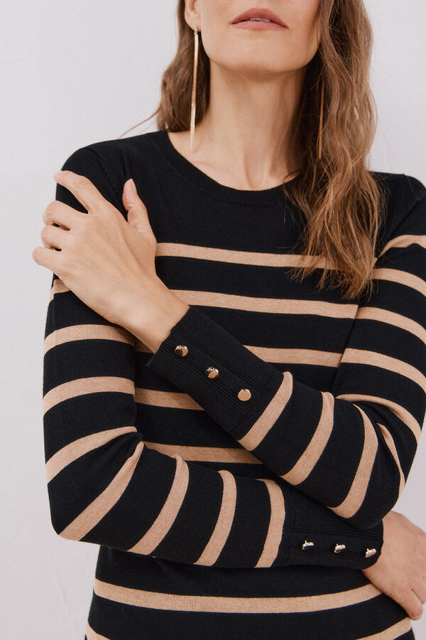 Cortefiel Jersey manga corta Negro