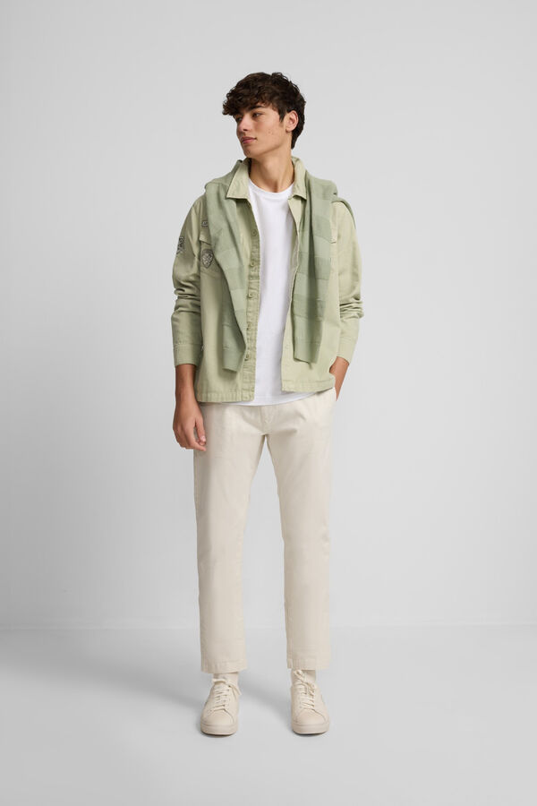 Silbon Sobrecamisa desgastada parches Green