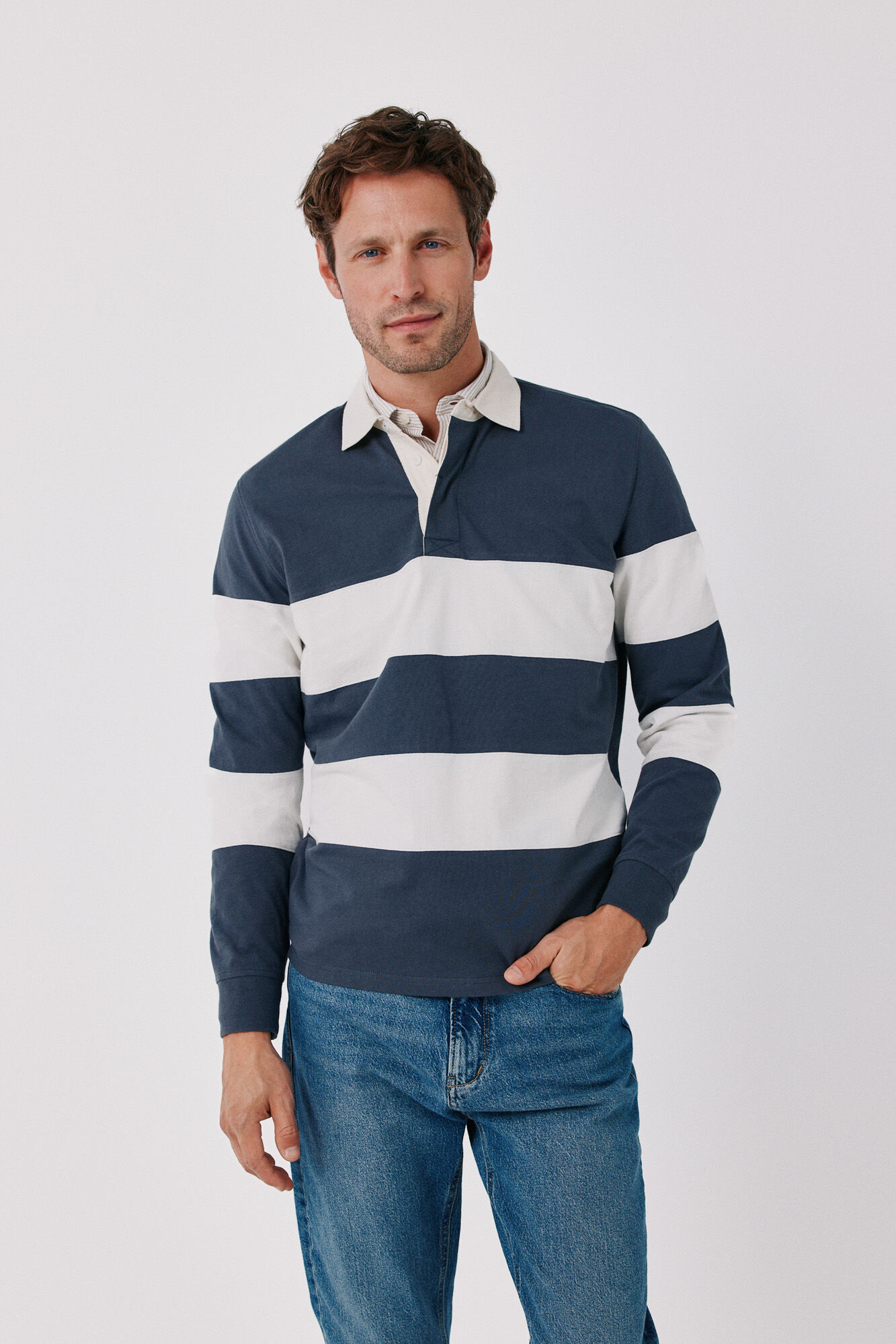 Cortefiel Polo de rugby &agrave;s riscas