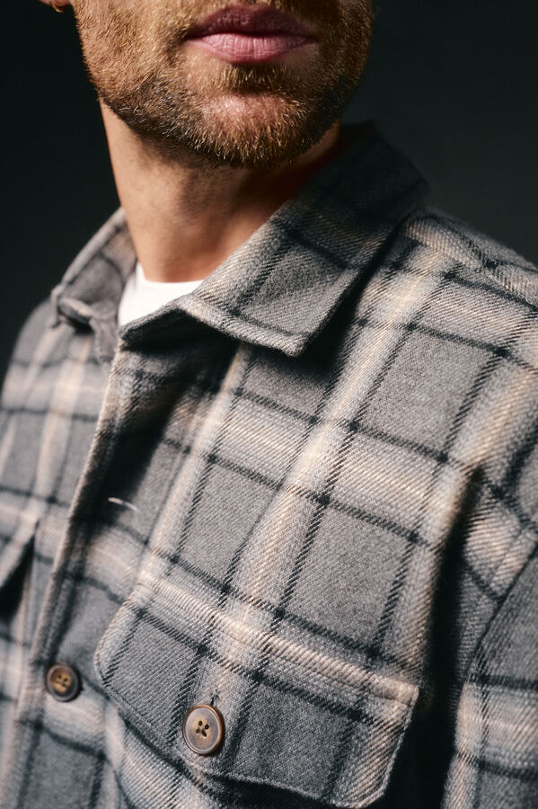 OOTO Sobrecamisa cuadro Gris