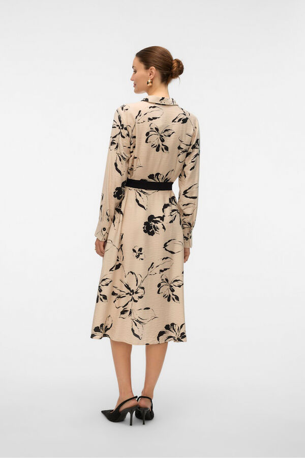 Vero Moda Flowy shirt dress  Beige