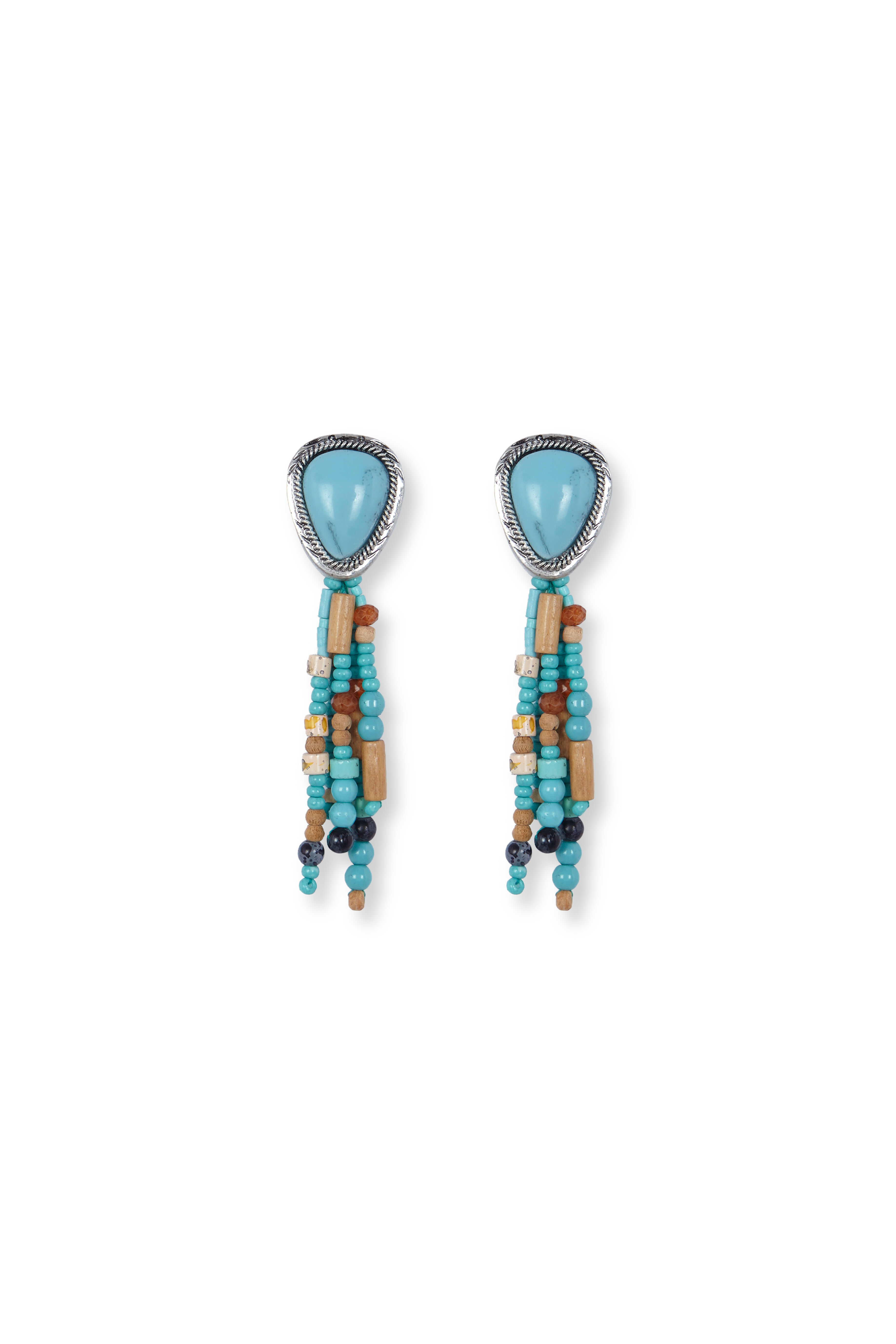 Slowlove Pendientes piedra y borla