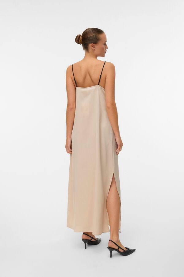 Vero Moda Vestido largo satinado de tirantes Negro