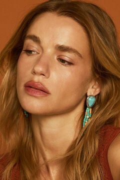 Slowlove Pendientes piedra y borla