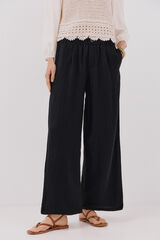 Cortefiel Pantal&oacute;n fluido ancho Negro