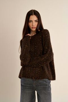 Molly Bracken Camisola de manga comprida com detalhe de bolinhas Castanho