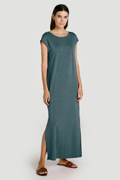 Vila Vestido comprido com l&uacute;rex