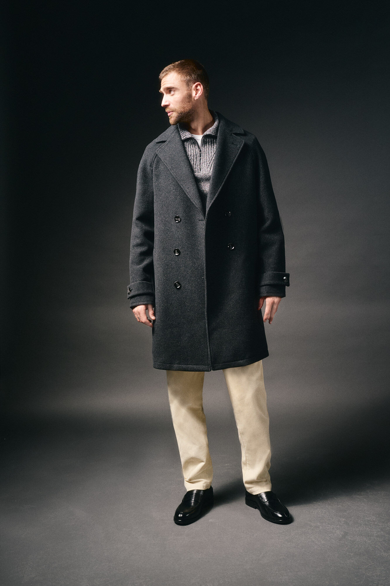 OOTO Abrigo cruzado de lana