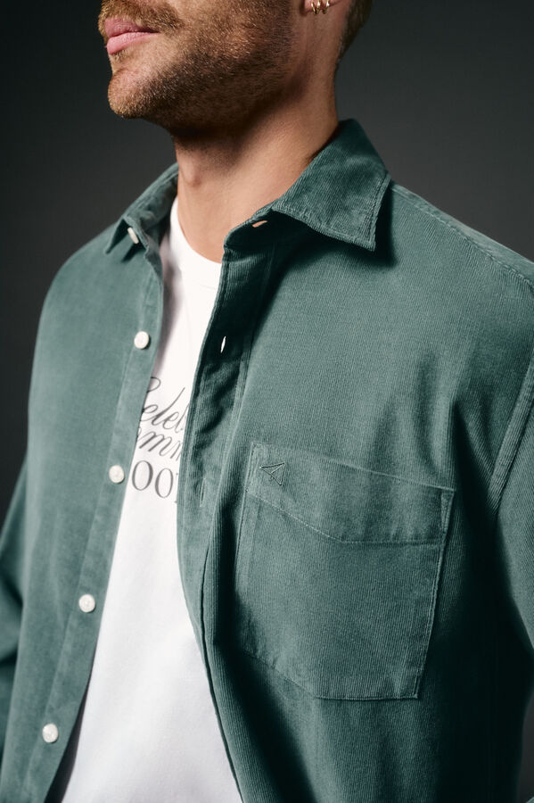 OOTO Camisa micropana lisa Verde