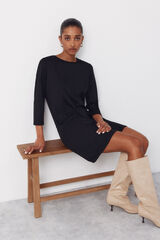 Cortefiel Vestido corto tweed Negro