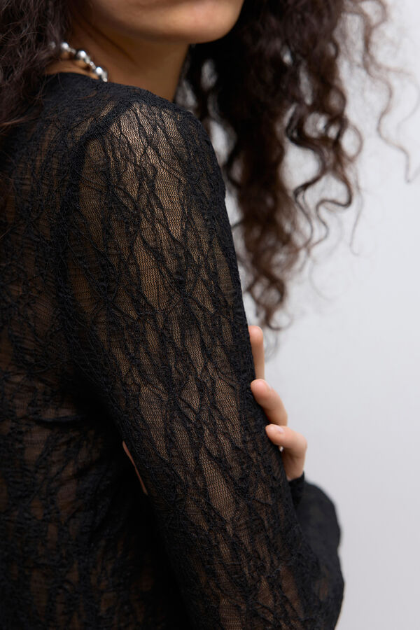 Vero Moda Camiseta de encaje Negro