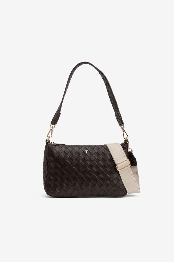 Vilanova Bolso bandolera con trama grabada Brown