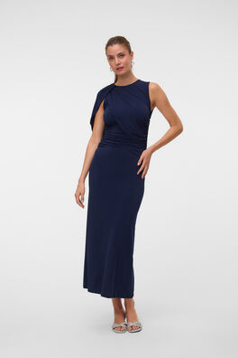 Vestido largo con diseño drapeado