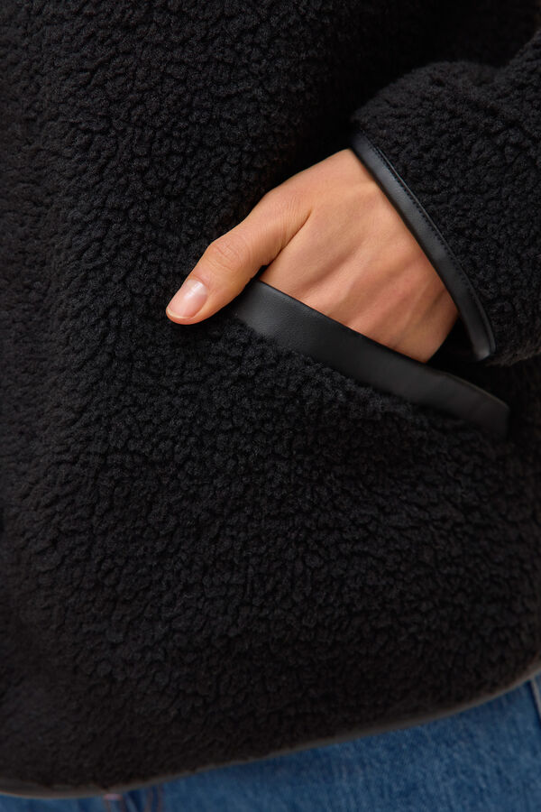 Vero Moda Chaqueta corta borrego Black