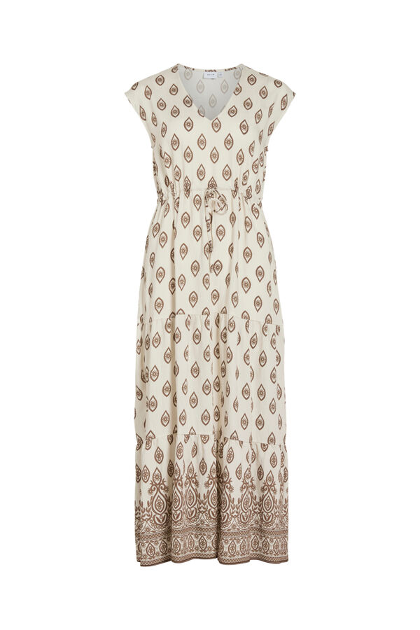 Vila Vestido midi estampado con viscosa Estampado blanco
