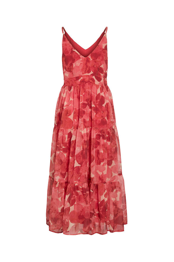 Vila Floral midi dress Red