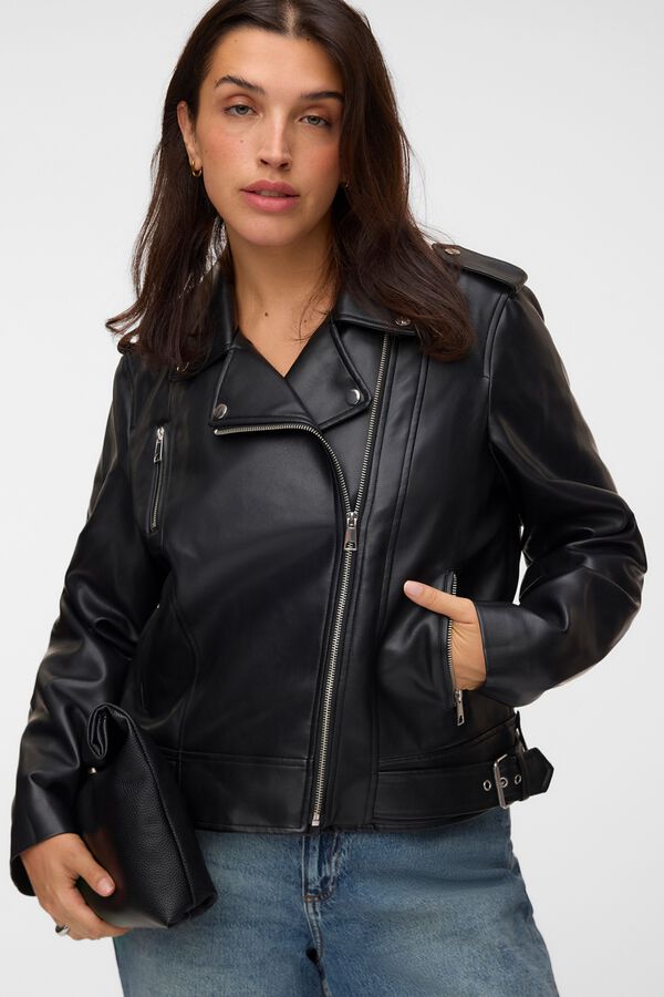Vero Moda Curve Cazadora biker Negro
