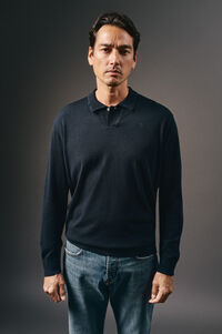 OOTO Su&eacute;ter de gola polo de algod&atilde;o