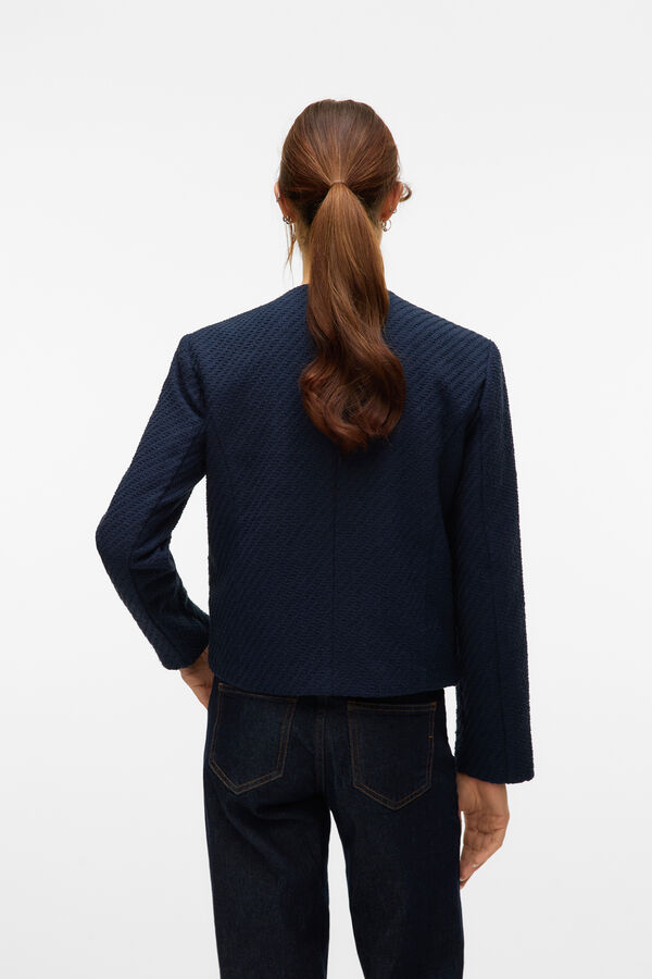 Vero Moda Casaco curta de tweed Azul