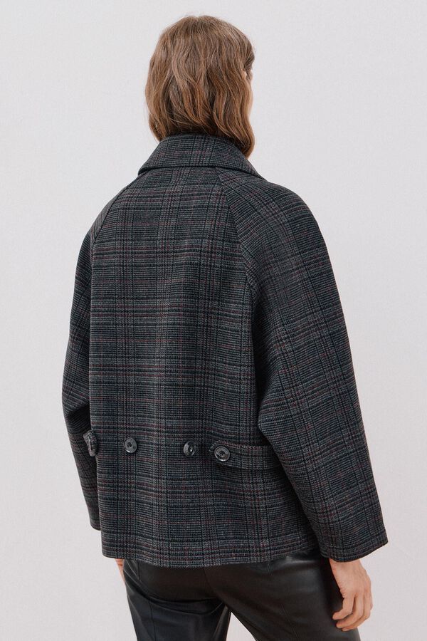 Cortefiel Short fabric coat Printed grey