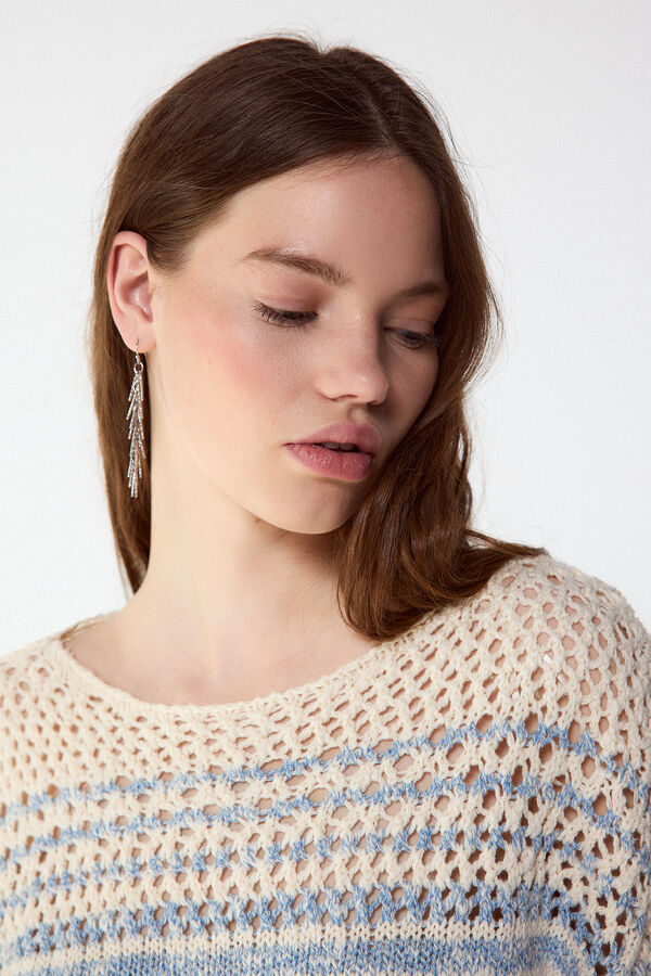 Slowlove Jersey punto calado Azul