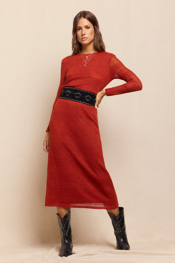 Slowlove Vestido estructura r&uacute;stica Orange