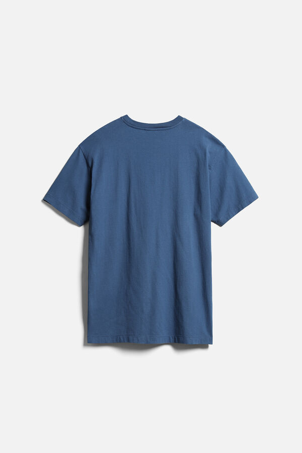 Cortefiel Box short-sleeved T-shirt Blue