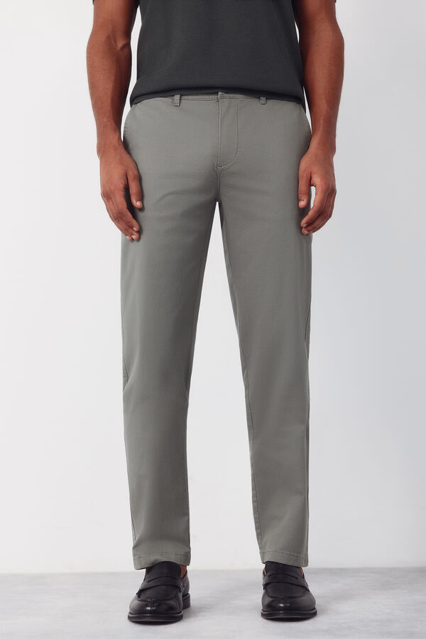 Cortefiel Pantal&oacute;n chino regular fit Kaki