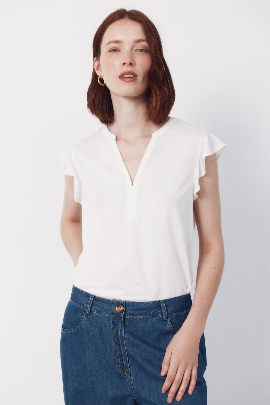 Camiseta manga volante