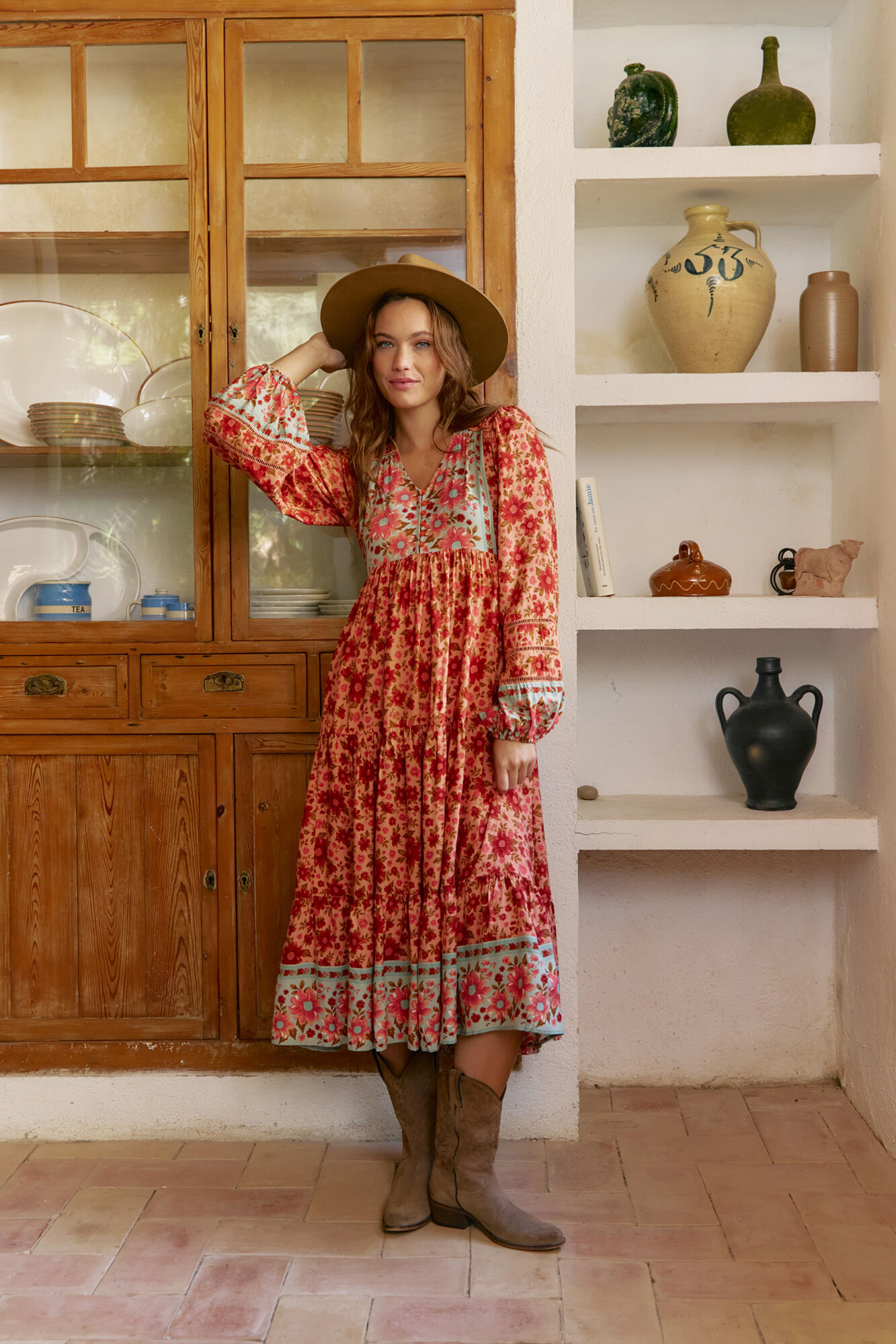 Jaase Vestido midi Eve estampado Lilliana