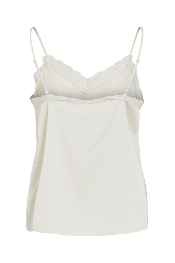 Vila Top lencero satinado con encaje Blanco