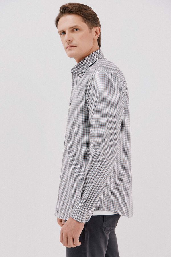 Cortefiel Camisa twill cuadros Azul oscuro