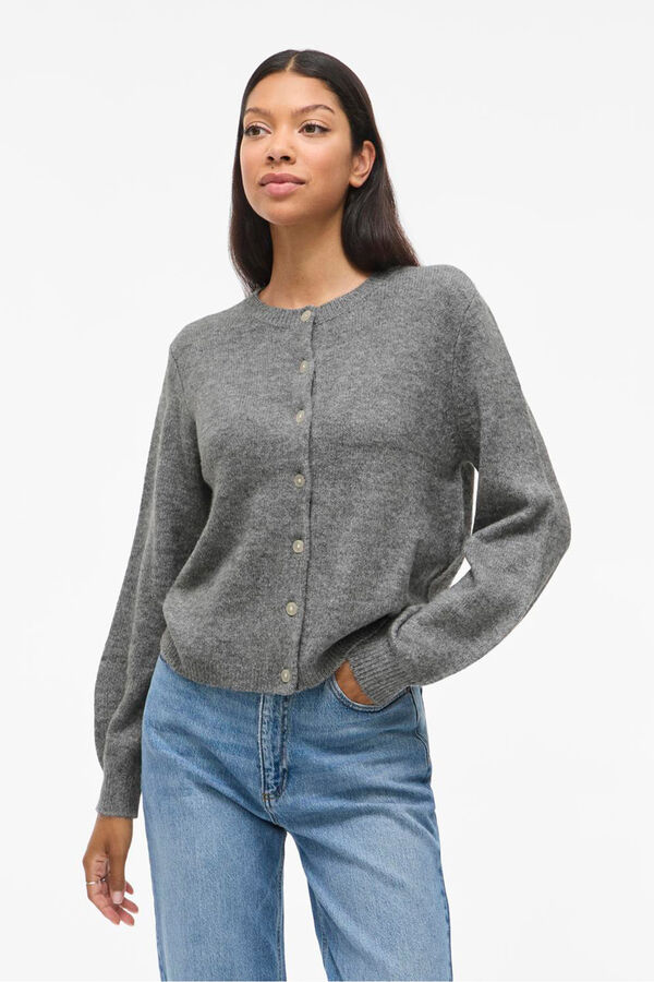 Vila C&aacute;rdigan de punto abotonado Gris