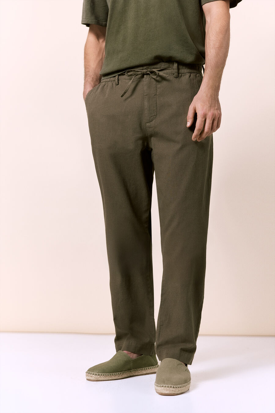 Pantalón de lino-algodón regular