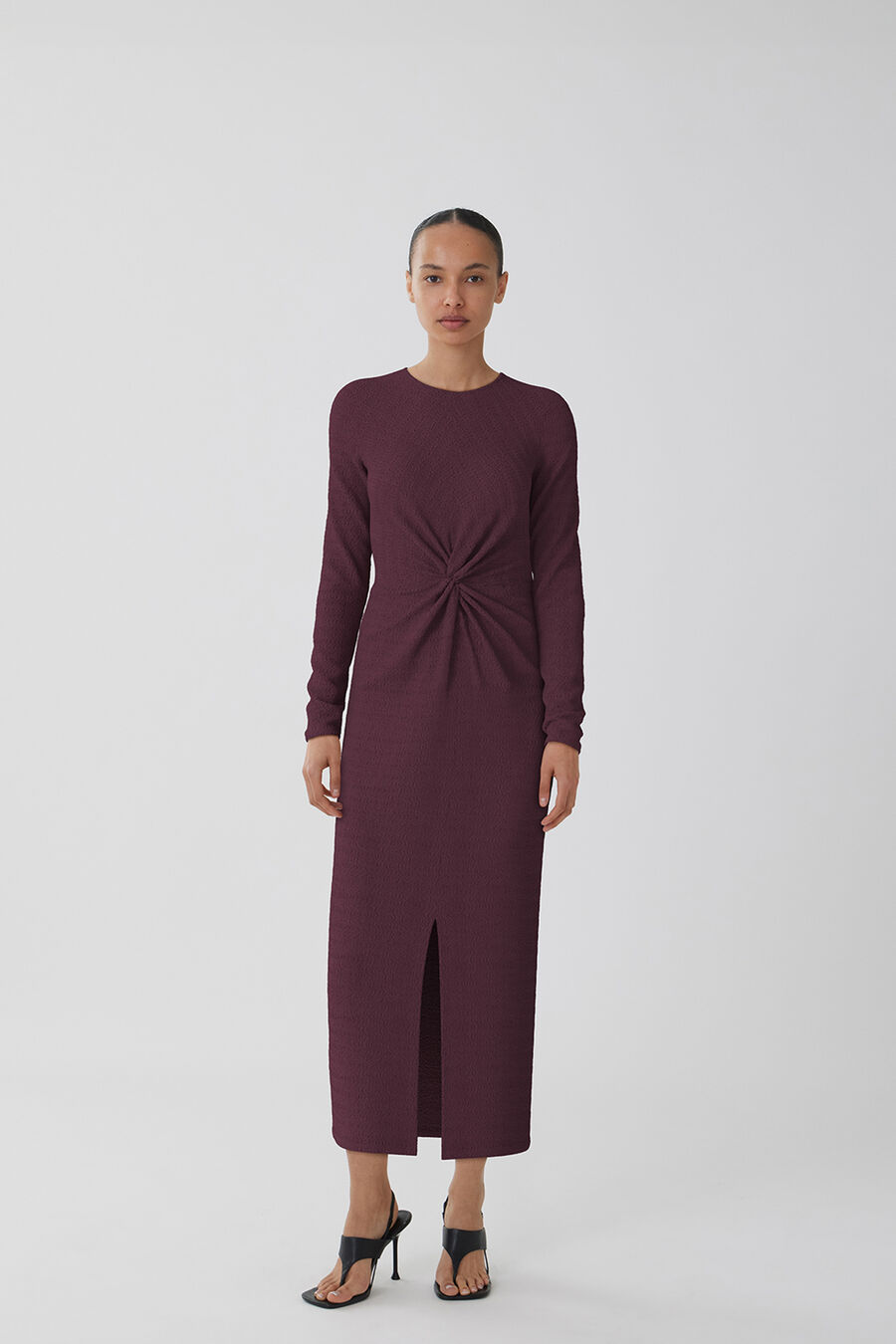 Vestido midi manga larga