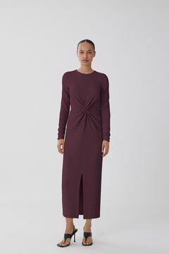 Vila Vestido midi manga larga